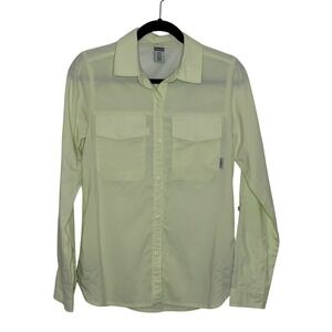 Stio Snap Front Roll‎ Tab Long Sleeve Shirt Size S Pale Yellow Hiking Outdoor